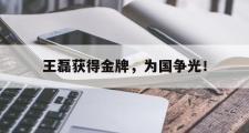 电子竞技app下载-王磊获得金牌，为国争光！